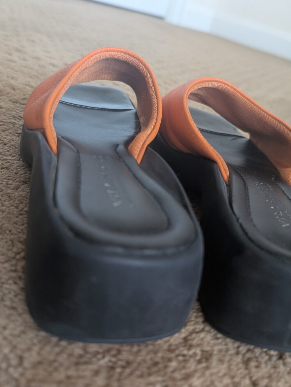 Villager By Liz Claiborne Size 7, Orange Slide sandals. - Picture 3 of 7
